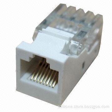 Cat5e Un-shielded Keystone Jack with Tool-less Termination, (90 Degrees)